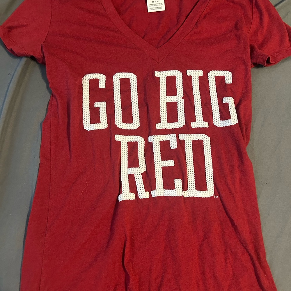 PINK Victoria's Secret Red V-Neck Tee